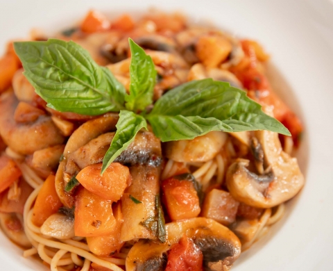 SPAGHETTI WITH MUSHROOM SAUCE